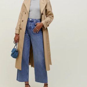 NWT Reformation Pleated Reworked High Rise Wide Leg Jeans